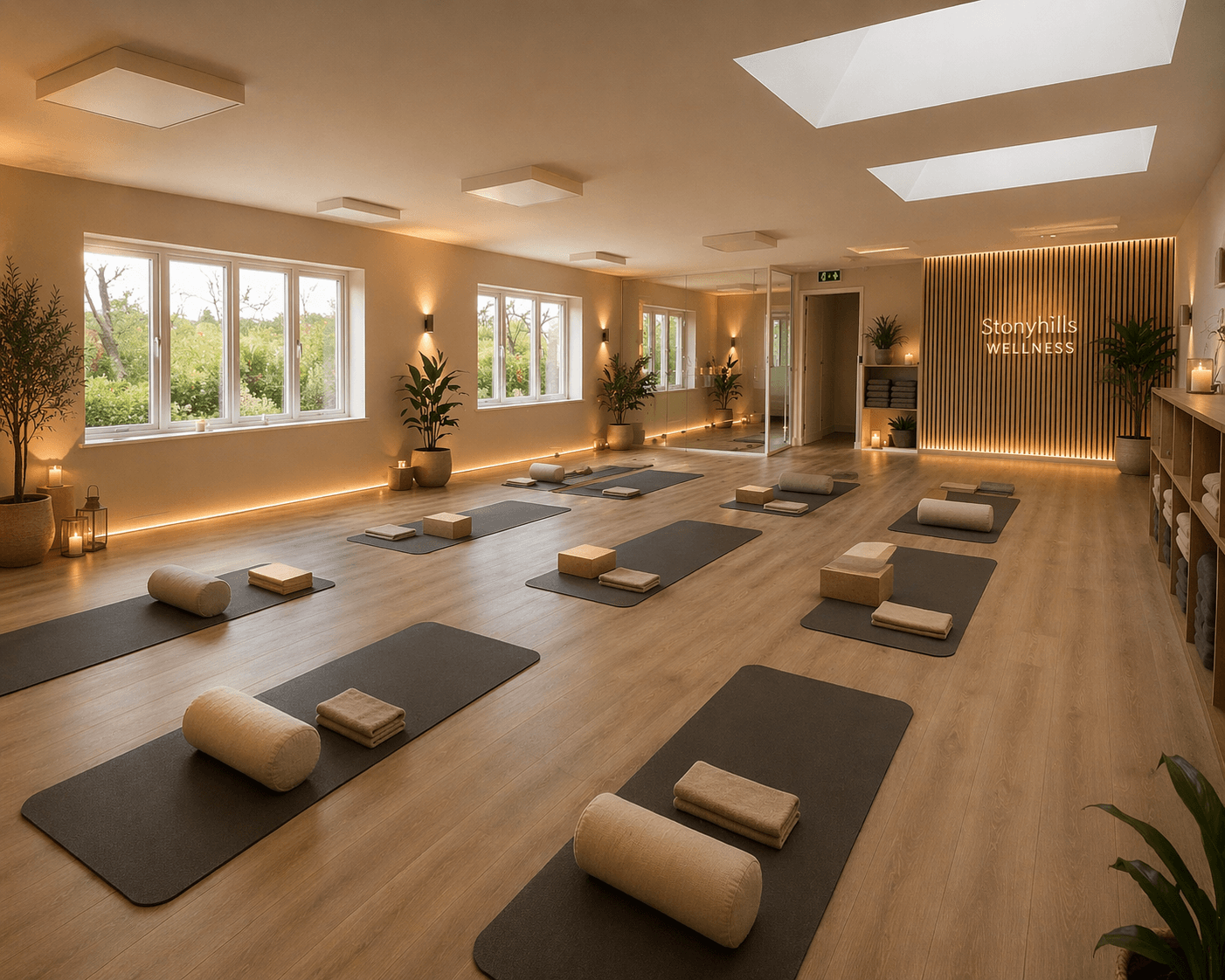 Stonyhills Wellness studio with countryside views